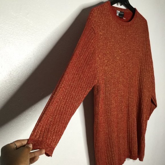 New Concepts Gold Accent Red Sweater Plus Size 24W - Picture 4 of 5